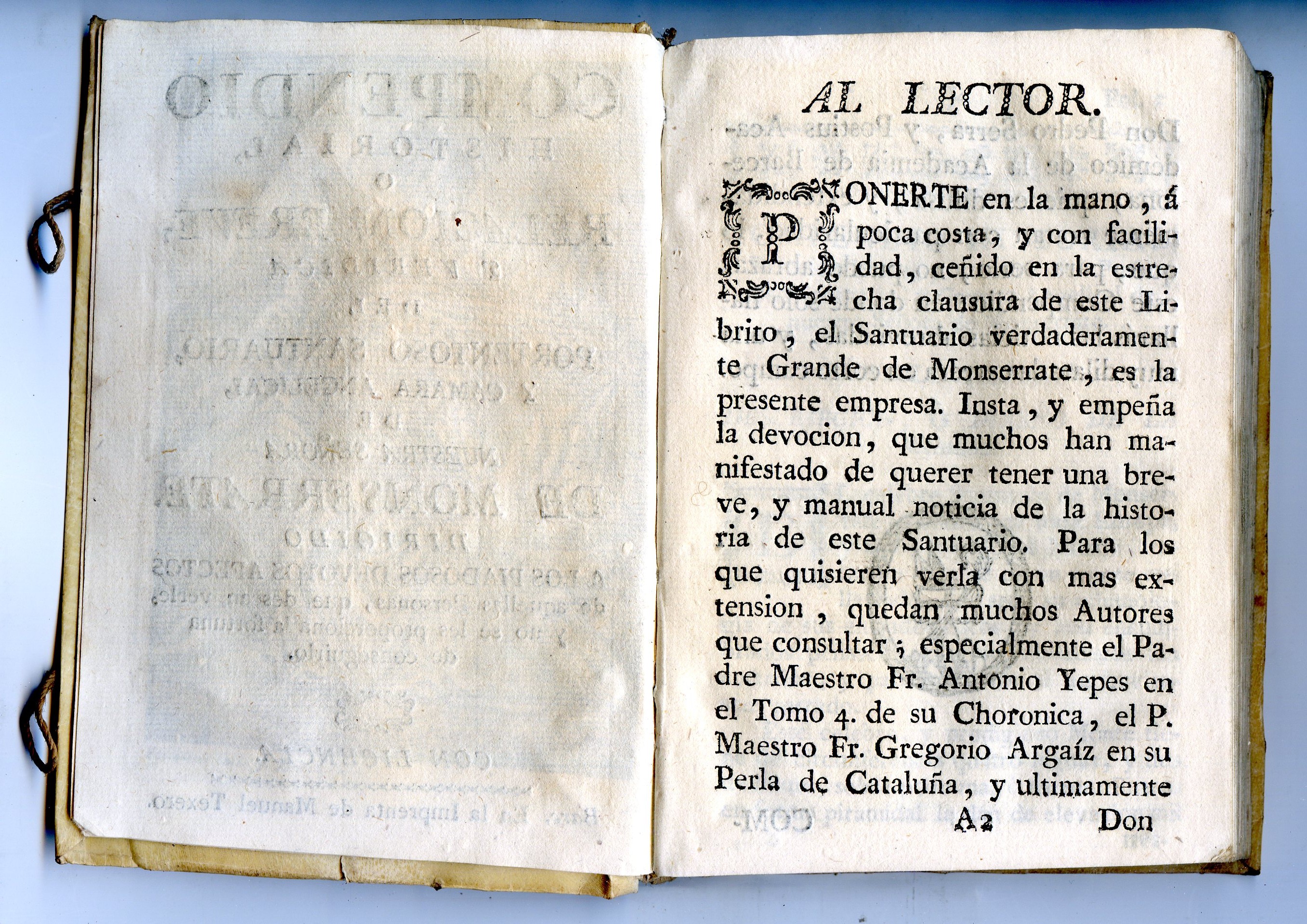 Compendio historial, ó relación breve, y verídica del portentoso santuario, y camara angelical de nuestra señora de Monserrate.Dirigido a los piadosos devotos afectos de aquellas personas, que desean verle,y no se les proporciona la fortuna de conseguirlo - Miniatura 3